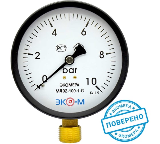 Изображение товара Манометр ЭКО-М Экомера МД02-100-G-10-ЭИ