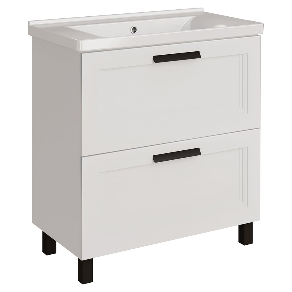 Изображение товара Тумба для хранения София 80 МДФ белая с ящиками современный стиль