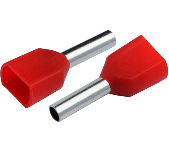 Изображение товара Наконечник-гильза General Lighting Systems НГИ2 GNGI-E2-2x0,75-8-50 Темно-красный, 50 штук 476263