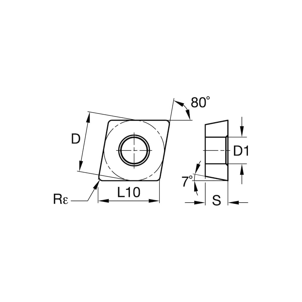Изображение товара Пластина токарная CCGT09T308-FS NRG10MS NORGAU 10 шт. для точной обработки металлов