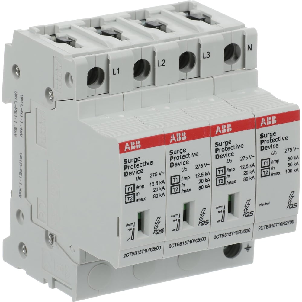 Изображение товара Ограничитель перенапряжения ABB OVR T1-T2 3N 12.5-275s P QS