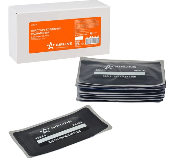 Изображение товара Пластырь кордовый, радиальный Airline R-40 102х190 мм, 10 шт. ATRK76