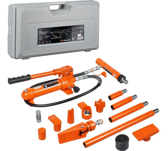 Изображение товара Растяжка гидравлическая для кузовных работ Airline 4 т, набор 17 предметов, пластиковый кейс ASHBS01