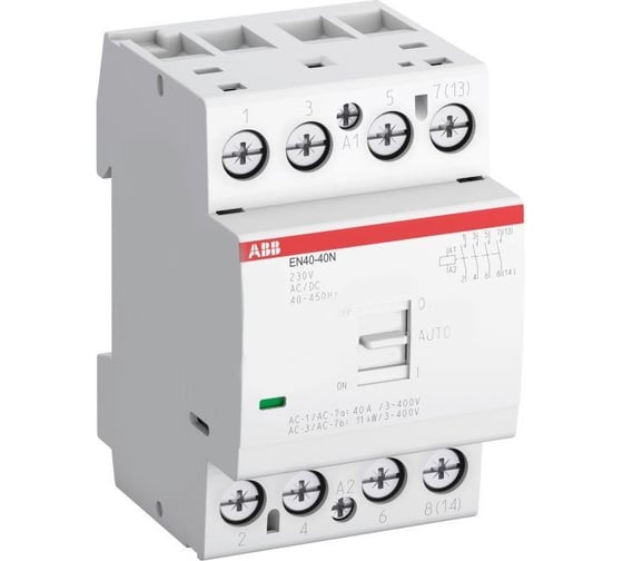 Изображение товара Модульный контактор ABB EN40-40N-06 с ручным управлением катушка 230В AC/DC 1SAE342111R0640