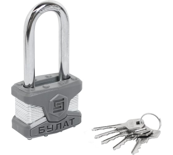 Изображение товара Замок навесной БУЛАТ ВС 0150-01 ПЛ стальной, 5 кл., d=9 мм 16520