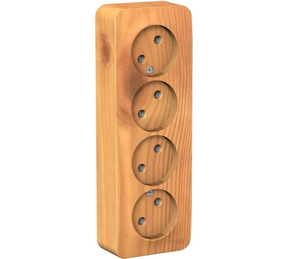 Изображение товара Розетка Systeme Electric BLANCA четырехместная, без заземления, без штор, ясень BLNRA000415