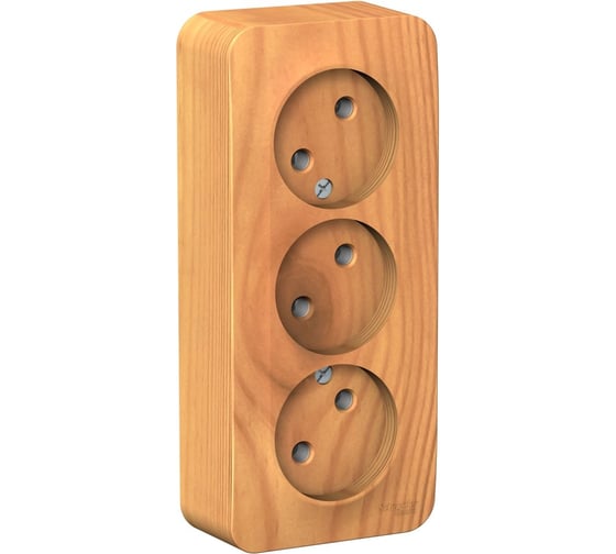 Изображение товара Розетка Systeme Electric BLANCA трехместная, без заземления, без штор, ясень BLNRA000315