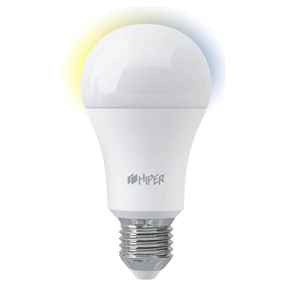 фото Умная led лампочка hiper wifi 2.4 ггц, e27, ac 100-250в, 2700k-6500k, a+, 1020 лм hi-a61w