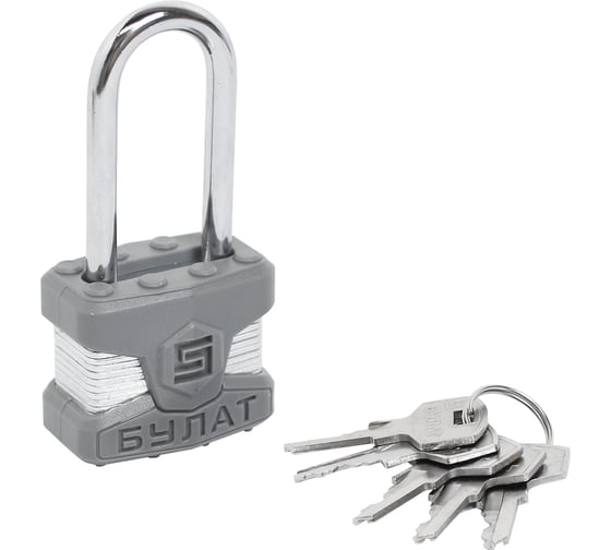 Изображение товара Замок навесной БУЛАТ ВС 0140-01 ПЛ стальной, 5 кл., d=6 мм 16519