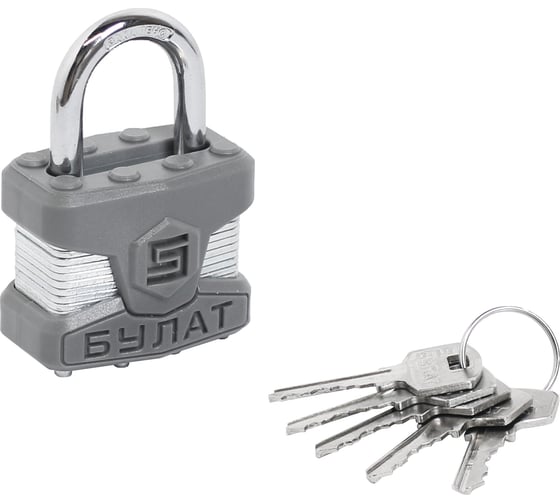 Изображение товара Замок навесной БУЛАТ ВС 0140 ПЛ стальной, 5 кл., d=6 мм 16516