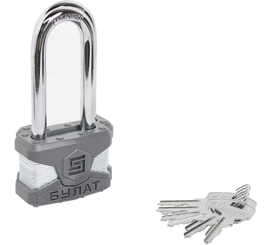 Изображение товара Замок навесной БУЛАТ ВС 0165-01 ПЛ стальной, 5 кл., d=11 мм 16521