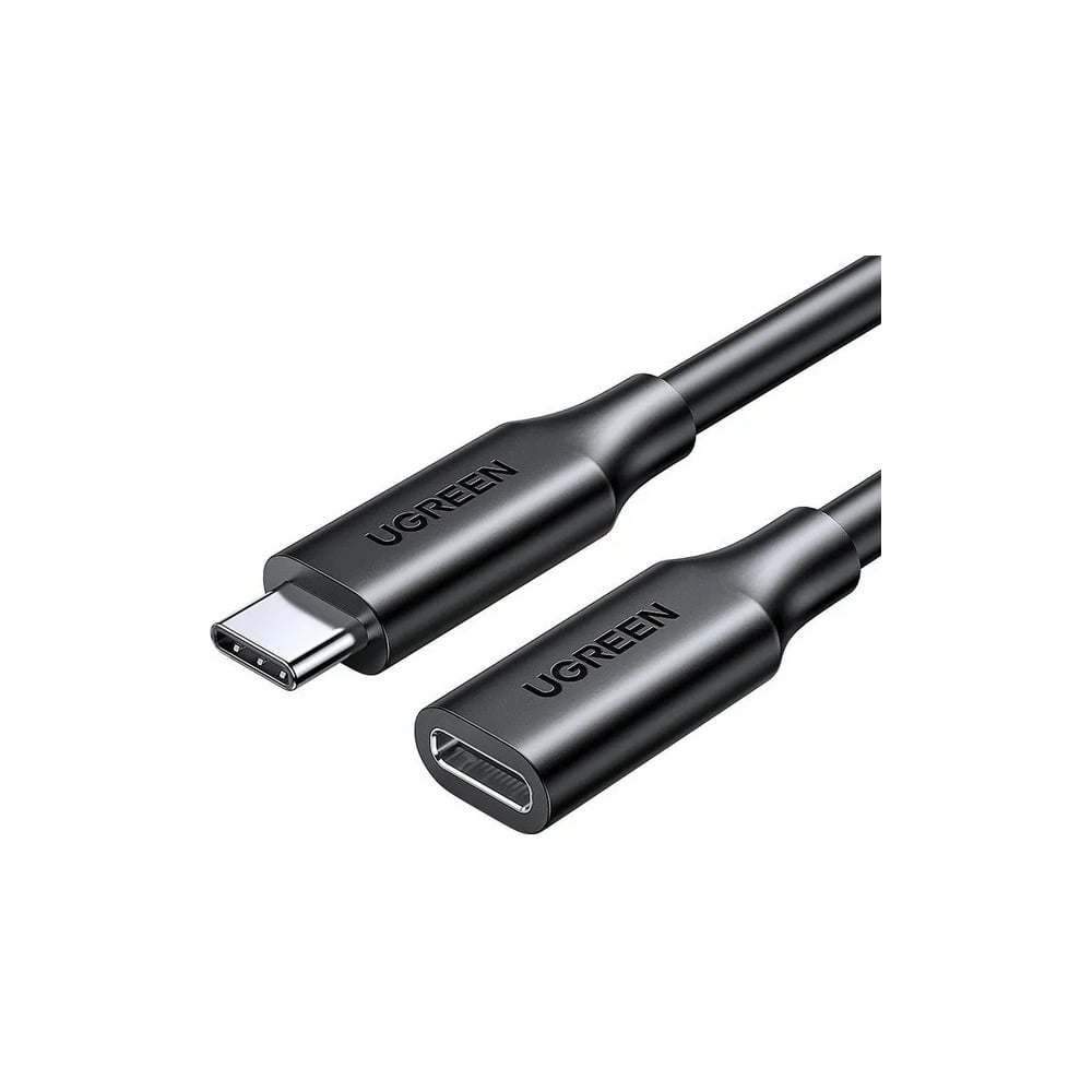 Изображение товара Кабель UGREEN USB-C папа на USB-C мама Gen2 5A 10Gbps 1м черный