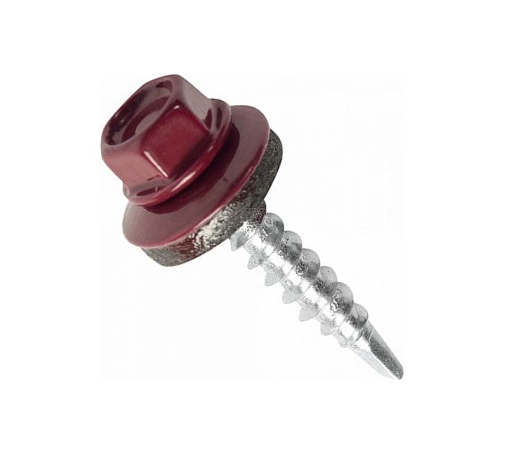 Изображение товара Кровельный саморез Госкреп 4.8х35 мм, RAL 3011, коричнево-красный, 60 шт., пластиковый контейнер, 280 мл КР.011995 2-0017400