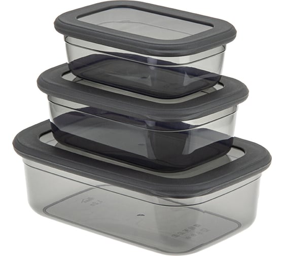Изображение товара Набор емкостей для продуктов IDEA РЕСПЕКТ 0,4 л+0,7 л+1,2 л М 1264