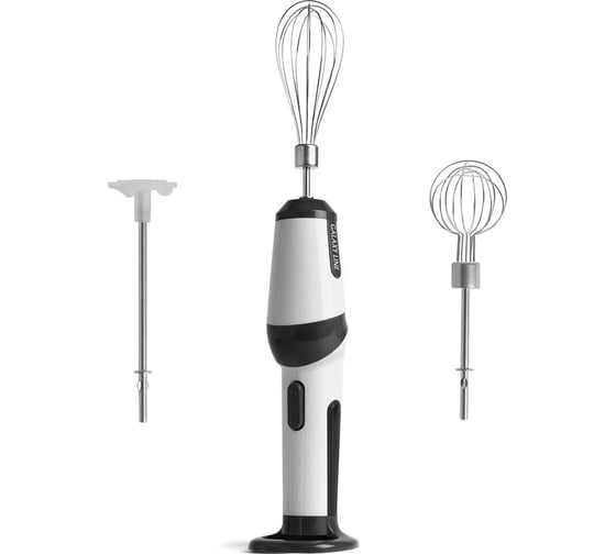 Изображение товара Миксер аккумуляторный Galaxy LINE GL 2227, белый, ручной, 20 Вт, 2 скорости, 3 насадки, время работы после полной зарядки от 45 до 90 минут 7020222270