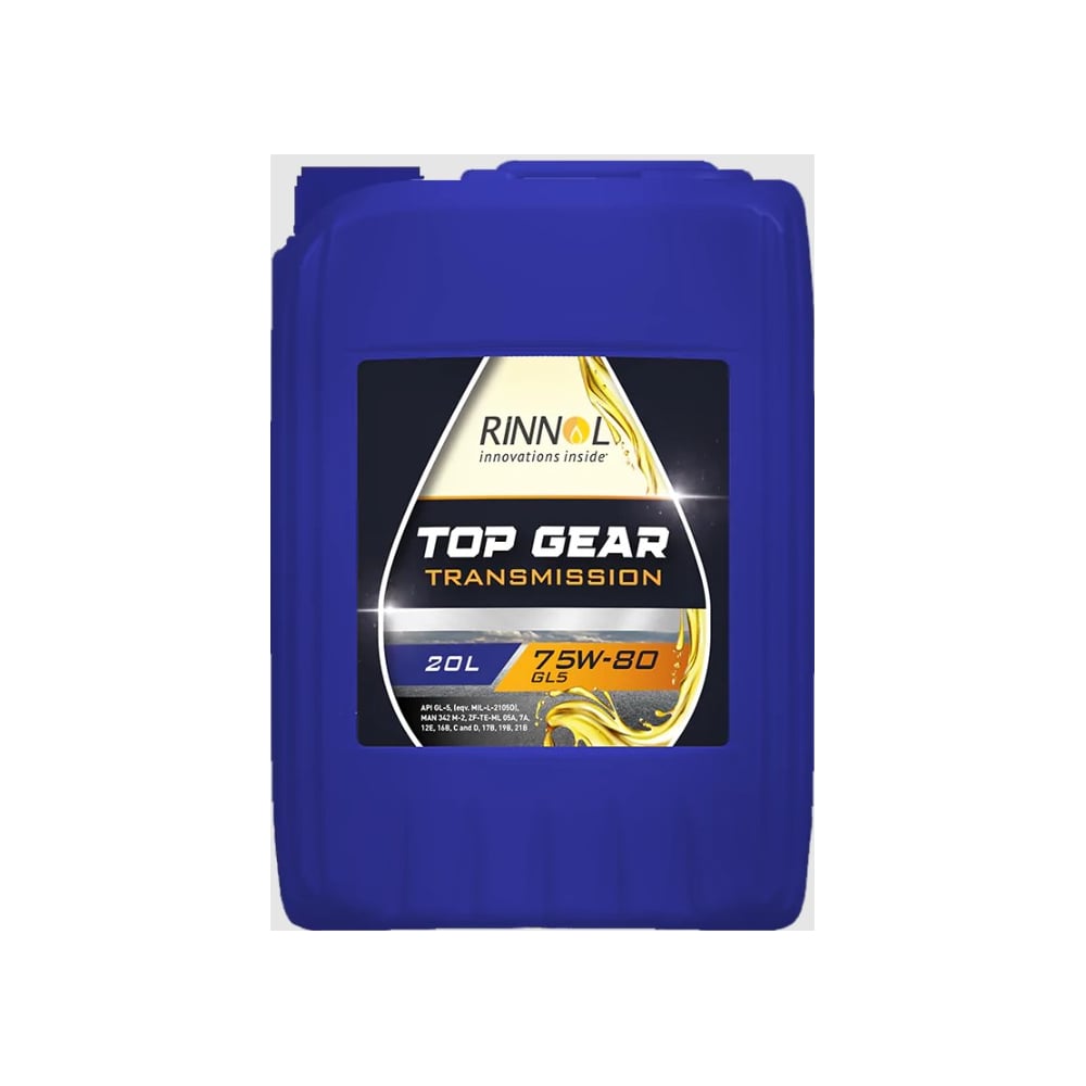 Изображение товара Масло трансмиссионное синтетическое RINNOL TOP GEAR 75W-80 GL5 e20L 192186
