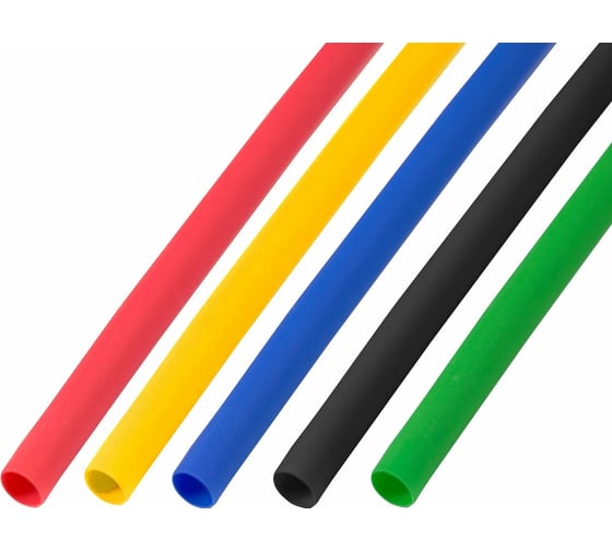 Изображение товара Набор термоусаживаемых трубок ЮПИТЕР 6,0 / 3,0 мм, пять цветов (упак. 50 шт. по 1 м) JP7230-08