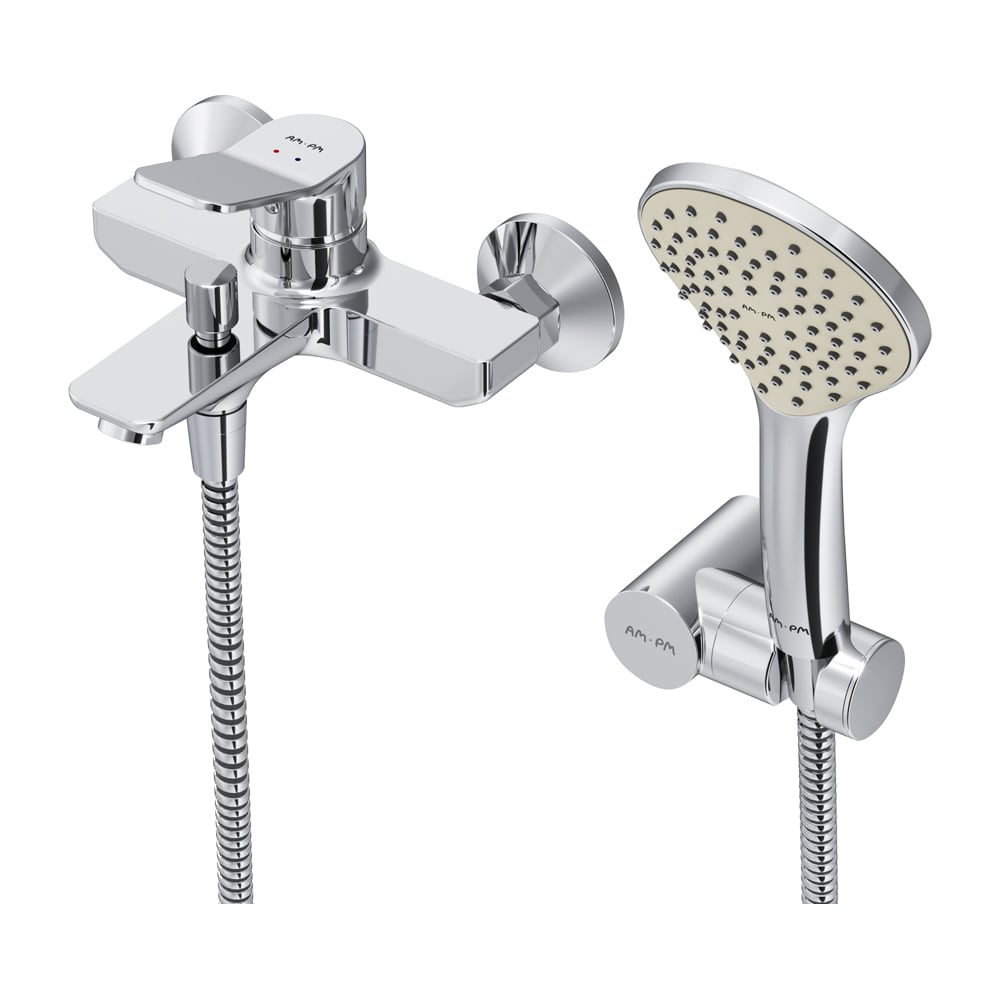 Изображение товара Смеситель для ванны и душа AM.PM X-Joy хром однорычажный настенный