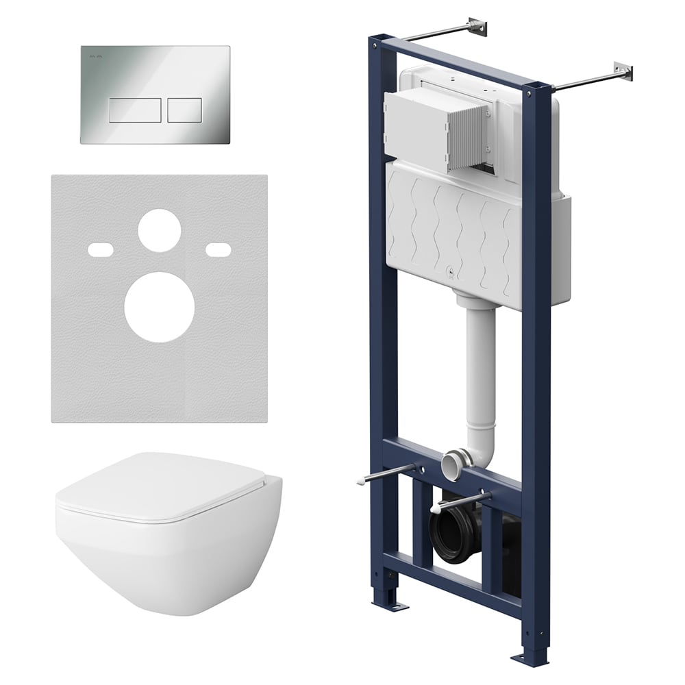 Изображение товара Комплект: инсталляция с унитазом, с сиденьем и клавишей AM.PM Inspire V2.0 IS47051.50A1700