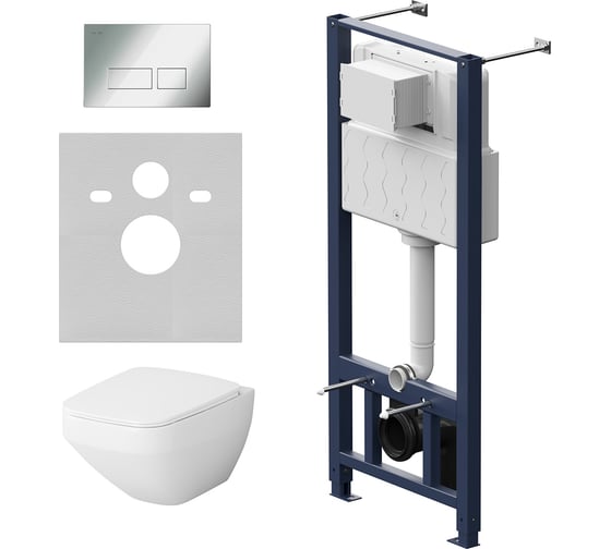 Изображение товара Комплект: инсталляция с унитазом, с сиденьем и клавишей AM.PM Inspire V2.0 IS47051.50A1700