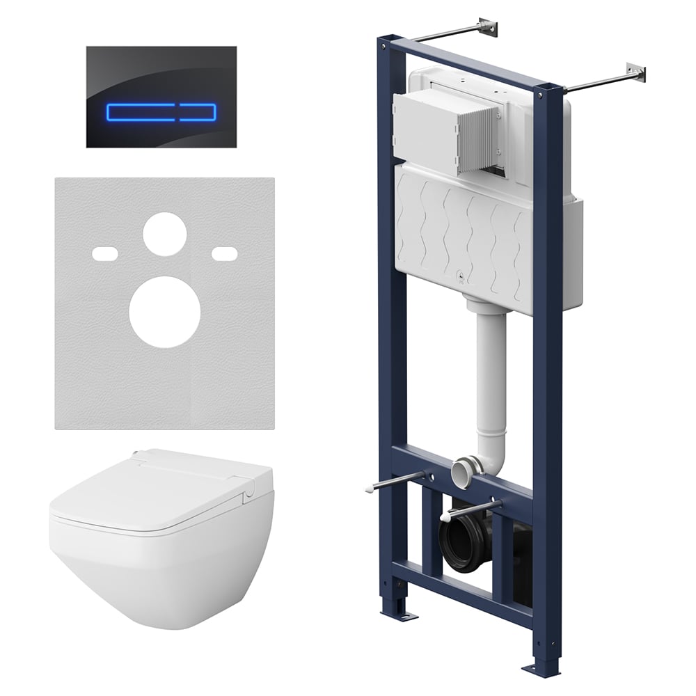 Изображение товара Комплект инсталляции с унитазом, сиденьем-биде и клавишей AM.PM Inspire V2.0