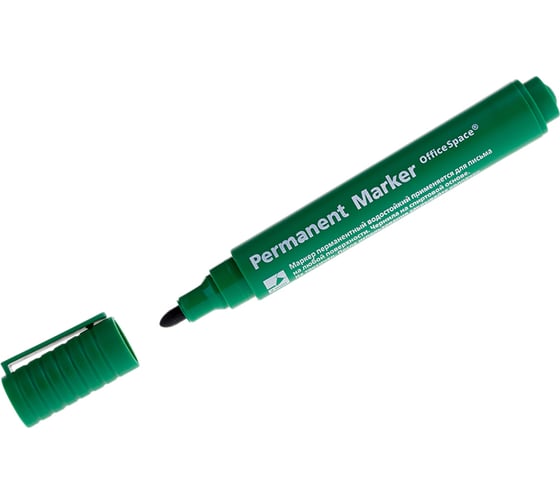 Изображение товара Маркер перманентный OfficeSpace 8004 зеленый, пулевидный, 2 мм 158729