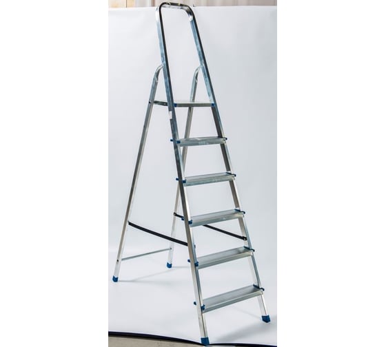 Изображение товара Стремянка алюминиевая GEVA TRADE 6 ступеней, 124 см, 4.5 кг SAGT-06