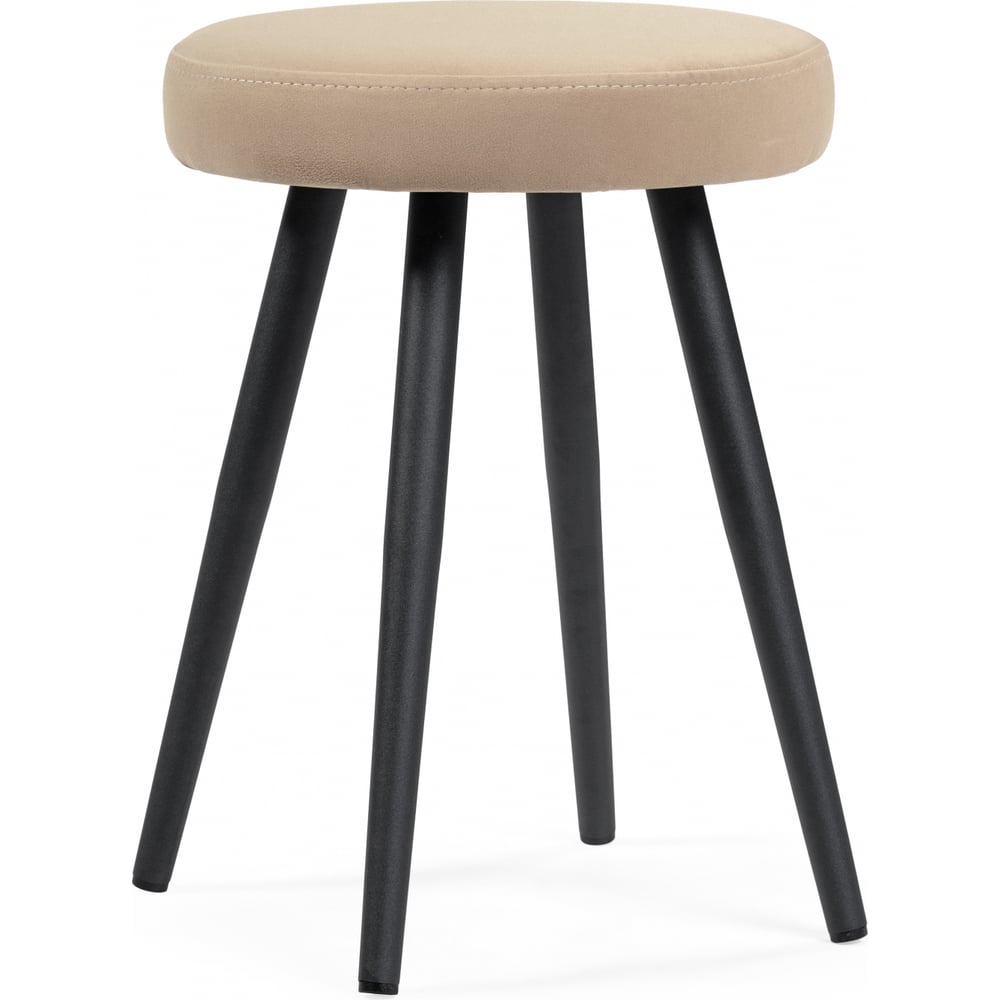 Изображение товара Стильный табурет Woodville Velluto 05 с мягким сиденьем и металлическим каркасом