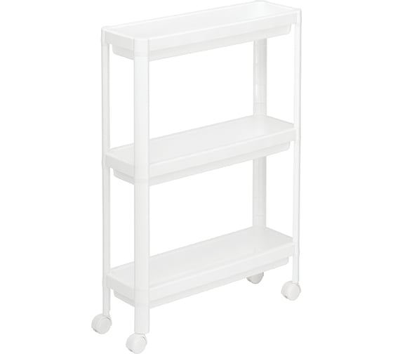 Изображение товара Этажерка на колесах IDEA узкая, 3 секции, белый М 2704