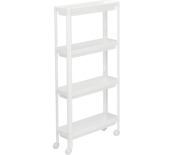 Изображение товара Этажерка на колесах IDEA узкая, 4 секции, белый М 2705