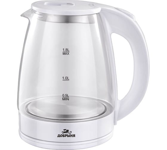 Изображение товара Электрический чайник Добрыня DO стекло белый 1254W