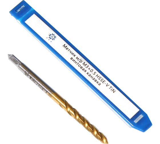 Изображение товара Метчик TLX М 3,0 0,5 м/р.HSSЕ-V GV3 винтовая канавка, покрытие TiN ISO 529 74569