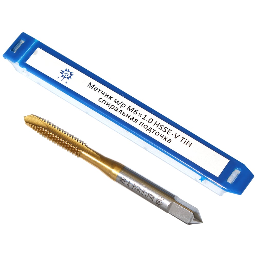 Изображение товара Метчик TLX М 6,0 1,0 м/р.HSSЕ-V GV3 с покрытием TiN