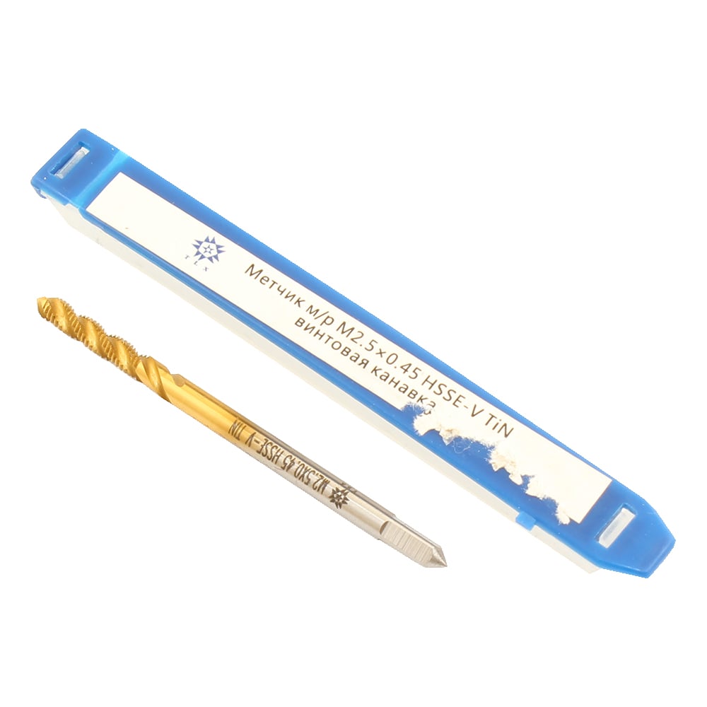 Изображение товара Метчик TLX М 2,5 0,45 м/р HSS-E-V3-TiN для внутренней резьбы