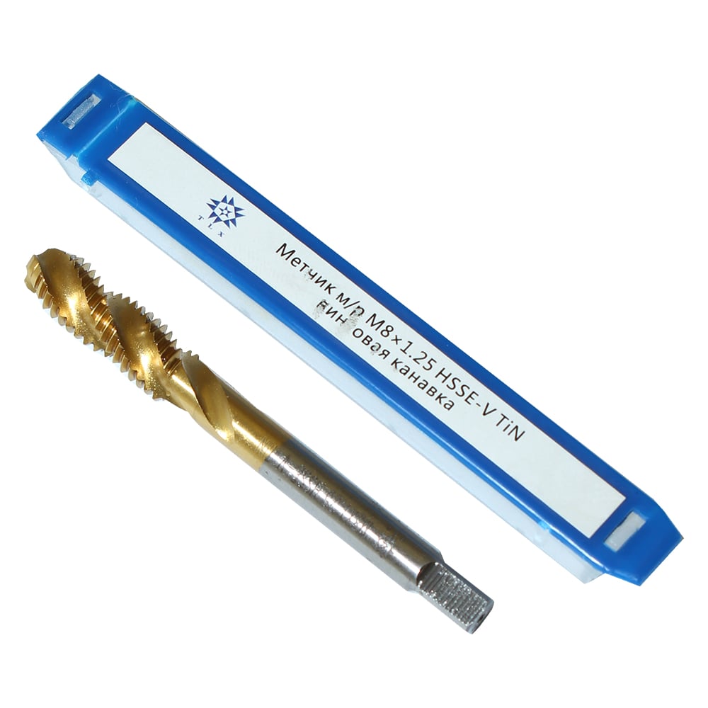 Изображение товара Метчик TLX M 8,0 1,25 м/р HSS-E-V GV3 с покрытием TiN
