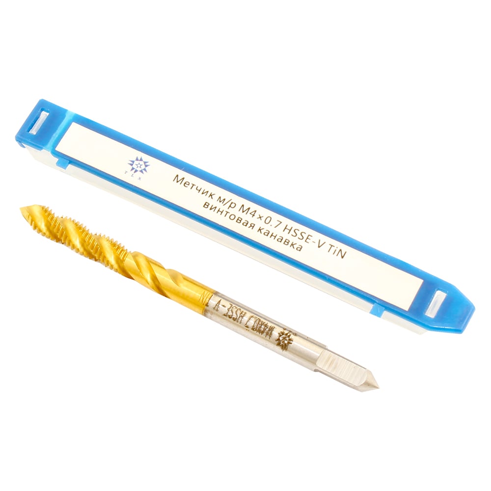 Изображение товара Метчик TLX М 4,0 0,7 мм HSS-E-V3 TiN для метрической резьбы М4