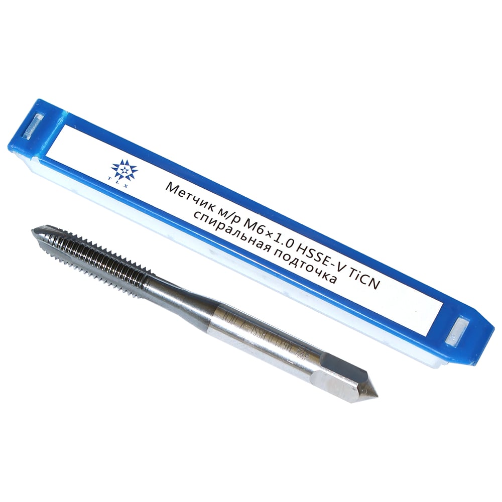 Изображение товара Метчик TLX М 6,0 1,0 м/р HSS-E-V3-TiN спиральный, метрическая резьба М6
