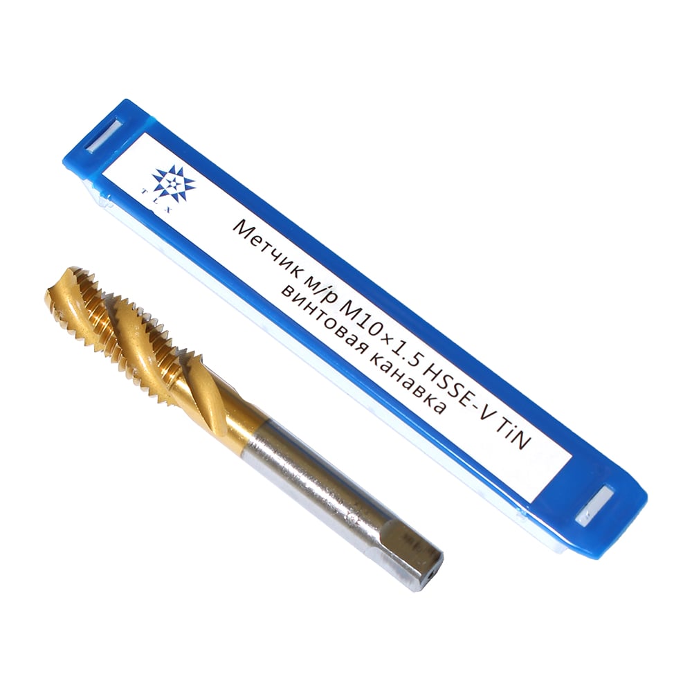 Изображение товара Метчик TLX М10 0 1 5 мм спиральный HSS-E-V3-TiN для внутренней резьбы