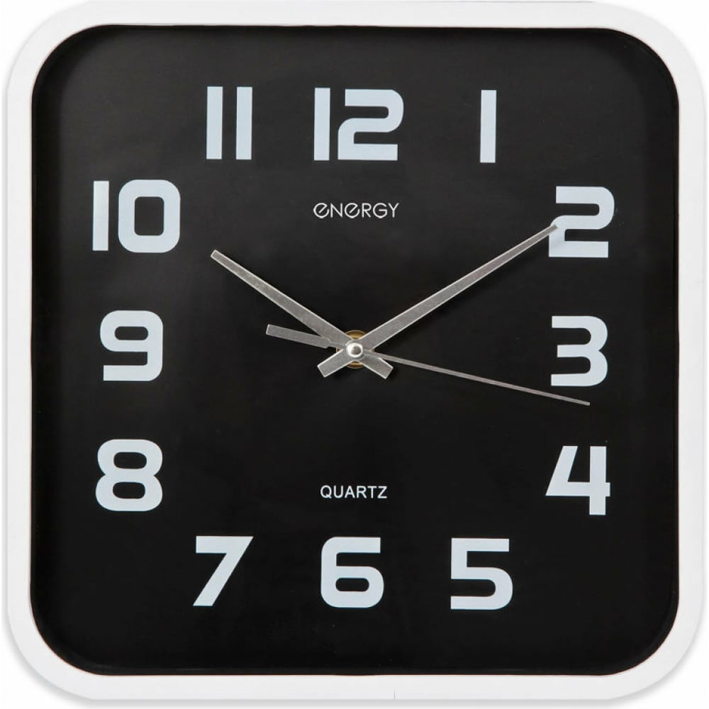 Квадратные настенные кварцевые часы ENERGY часы электронные настенные с будильником 33 7 х 11 4 х 4 5 см красные цифры
