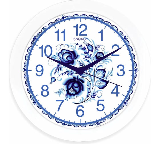 Изображение товара Настенные кварцевые часы Energy модель ЕС-102, гжель, 00 9475