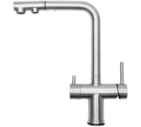 Изображение товара Смеситель для кухни OSGARD BALANS PLUS с возможностью подключения фильтрованной воды и вытяжным изливом, никель 35973 940000001527