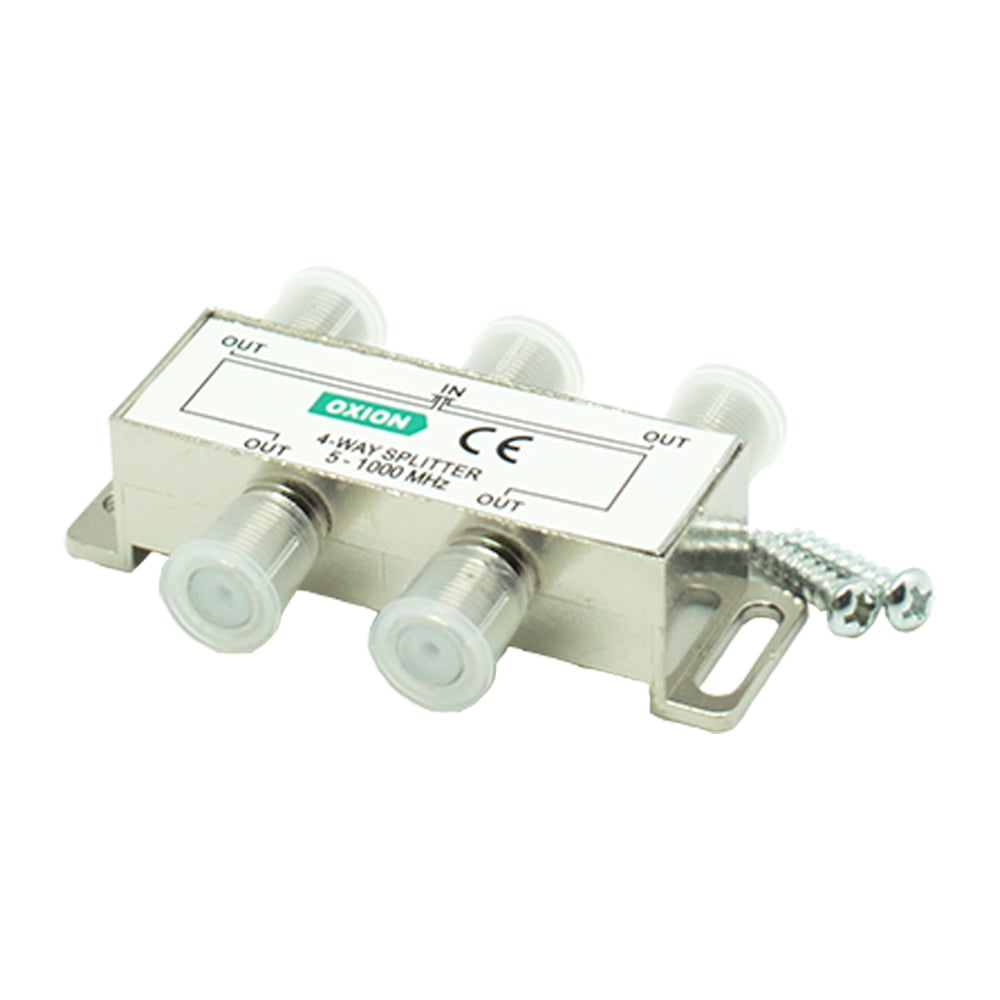 Изображение товара Разветвитель F на 4 ТВ 5-1000МГц OXION упаковка 10 шт.