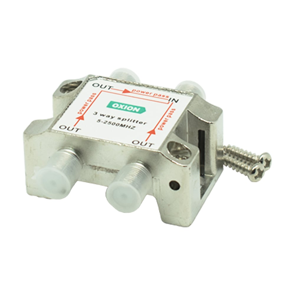 Изображение товара Делитель спутниковый TV-SAT на 3TV 5-2500MHz OXION артикул OX-SPL3W2300PCS10