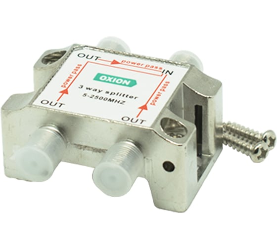 Изображение товара Делитель спутниковый TV-SAT на 3TV(5-2500MHz) OXION пакет 10 шт., арт. OX-SPL3W2300PCS10