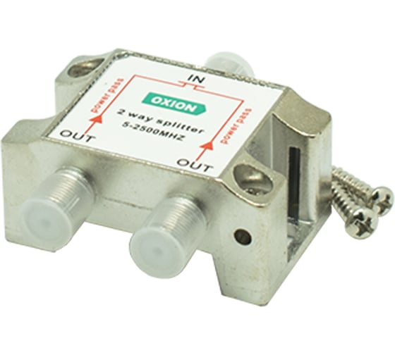 Изображение товара Делитель спутниковый TV-SAT на 2TV(5-2500MHz) OXION пакет 10 шт., арт. OX-SPL2W2300PCS10
