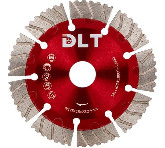 Изображение товара Диск алмазный по бетону №20 Super Turbo, турбо-сегментный, O125 мм DLT 1420