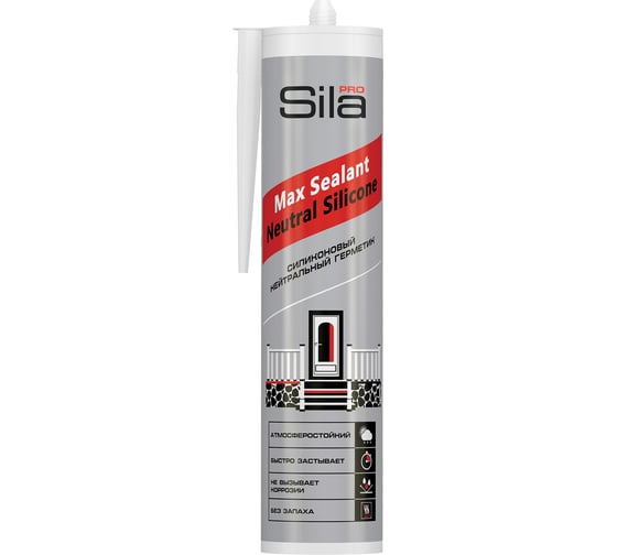Изображение товара Силиконовый нейтральный герметик Sila белый PRO Max Sealant Neutral Silicone 280 мл NE2801