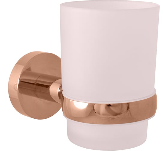 Изображение товара Стакан одинарный стеклянный настенный RavSlezak, розовый золотистый глянцевый COA0201ZRL