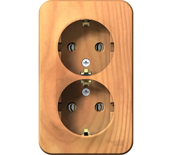 Изображение товара Розетка Systeme Electric BLANCA О/У двойная, с заземлением, без шторок, ясень BLNRA010205