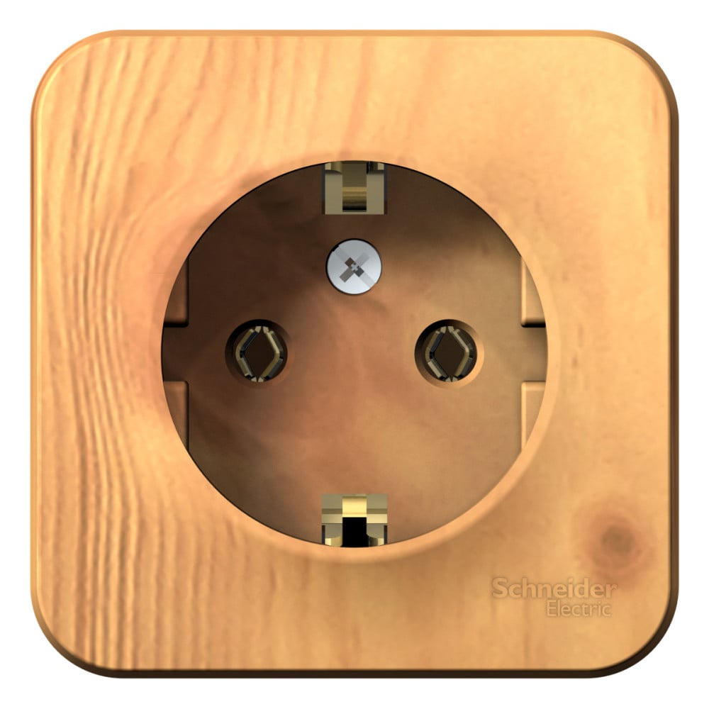 Изображение товара Розетка Systeme Electric Blanca с заземлением, без шторок в корпусе ясень, IP20